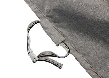 Round fire table cover Platinum gray fabric with adjustable strap buckle Shield Outdoor Covers on Tampa Home & Garden Store