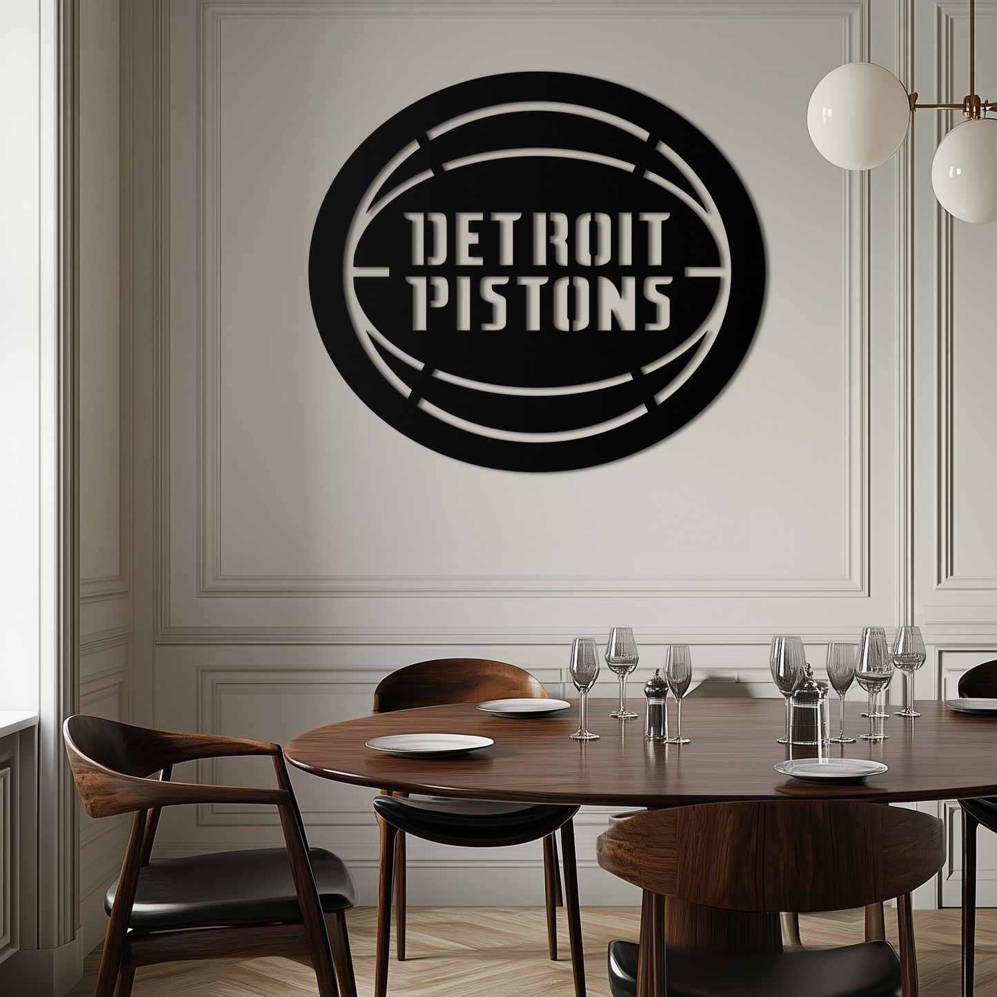 Detroit Pistons Metal Wall Art – Bold Basketball Logo Design for Sports Enthusiasts- KAF673 - Tampa Home & Garden Store