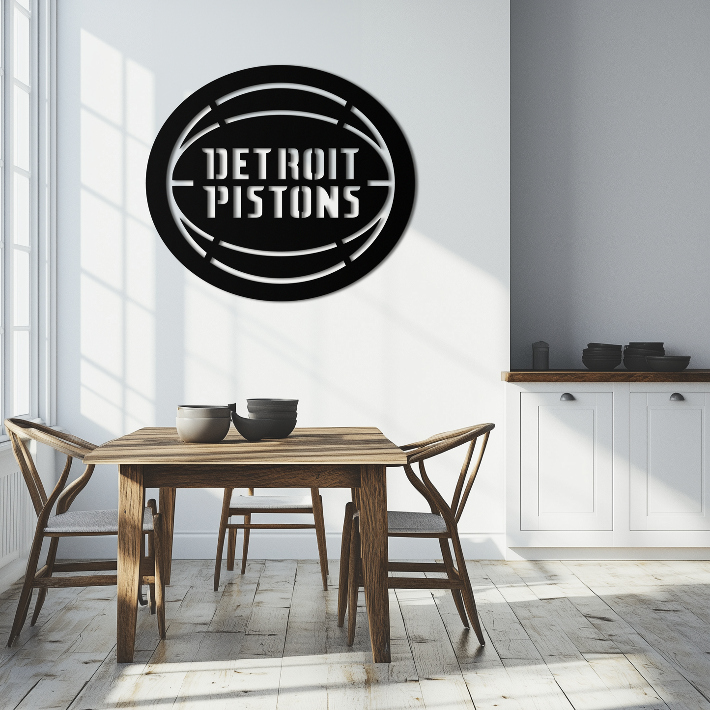 Detroit Pistons Metal Wall Art – Bold Basketball Logo Design for Sports Enthusiasts- KAF673 - Tampa Home & Garden Store