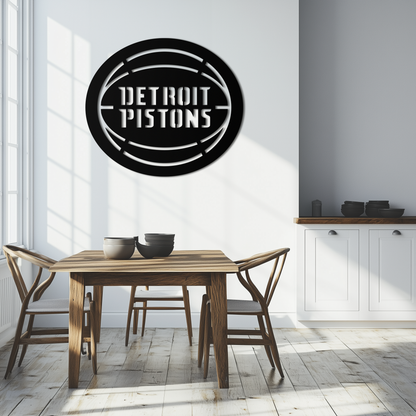Detroit Pistons Metal Wall Art – Bold Basketball Logo Design for Sports Enthusiasts- KAF673 - Tampa Home & Garden Store
