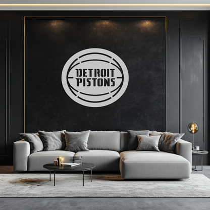 Detroit Pistons Metal Wall Art – Bold Basketball Logo Design for Sports Enthusiasts- KAF673 - Tampa Home & Garden Store