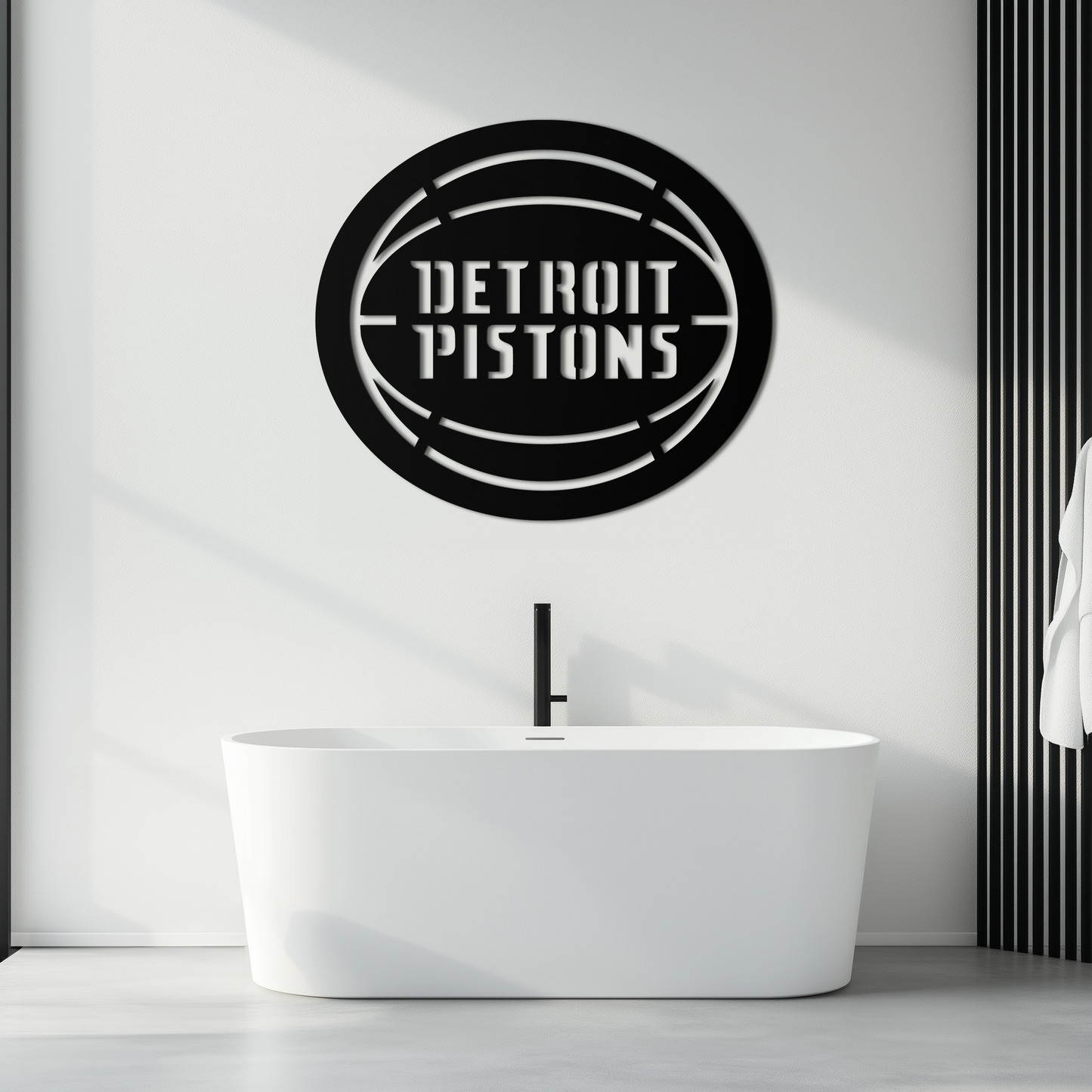 Detroit Pistons Metal Wall Art – Bold Basketball Logo Design for Sports Enthusiasts- KAF673 - Tampa Home & Garden Store