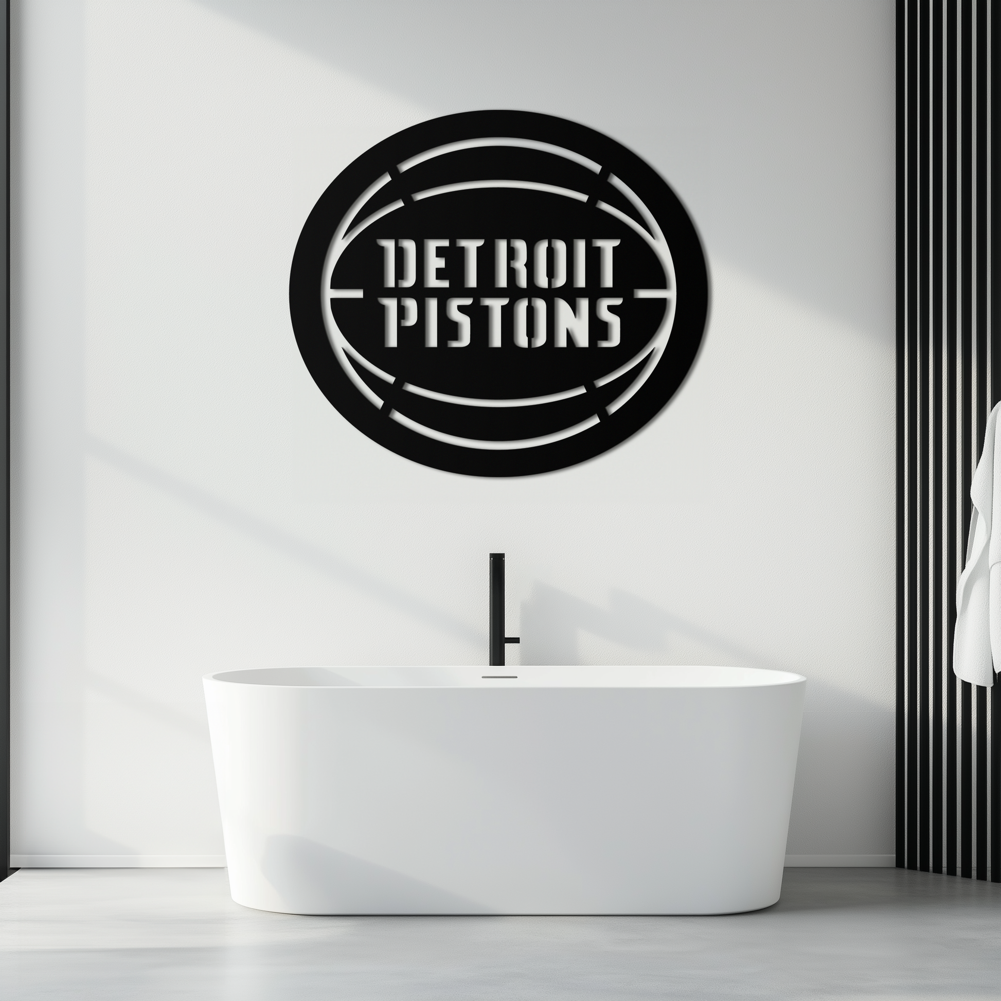 Detroit Pistons Metal Wall Art – Bold Basketball Logo Design for Sports Enthusiasts- KAF673 - Tampa Home & Garden Store