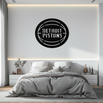 Detroit Pistons Metal Wall Art – Bold Basketball Logo Design for Sports Enthusiasts- KAF673 - Tampa Home & Garden Store