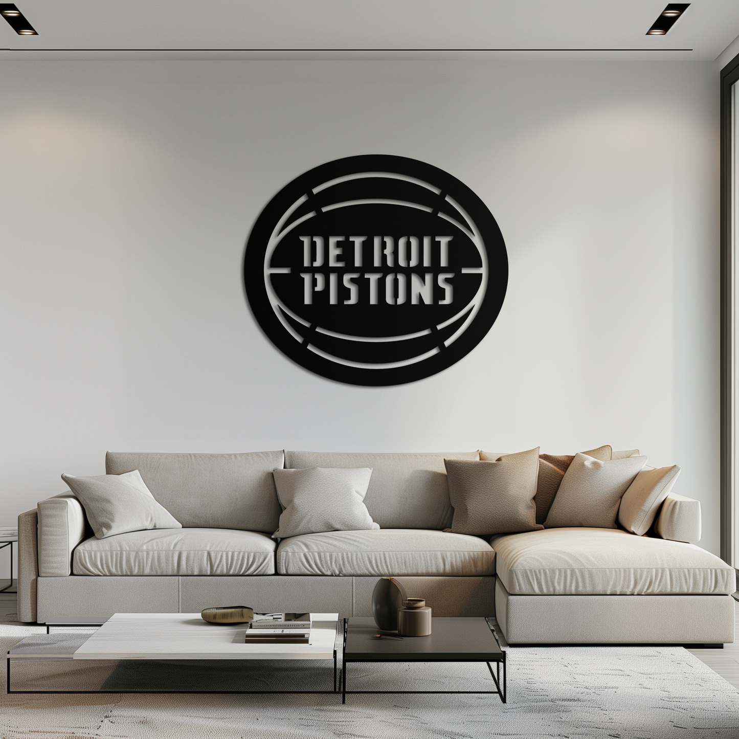 Detroit Pistons Metal Wall Art – Bold Basketball Logo Design for Sports Enthusiasts- KAF673 - Tampa Home & Garden Store