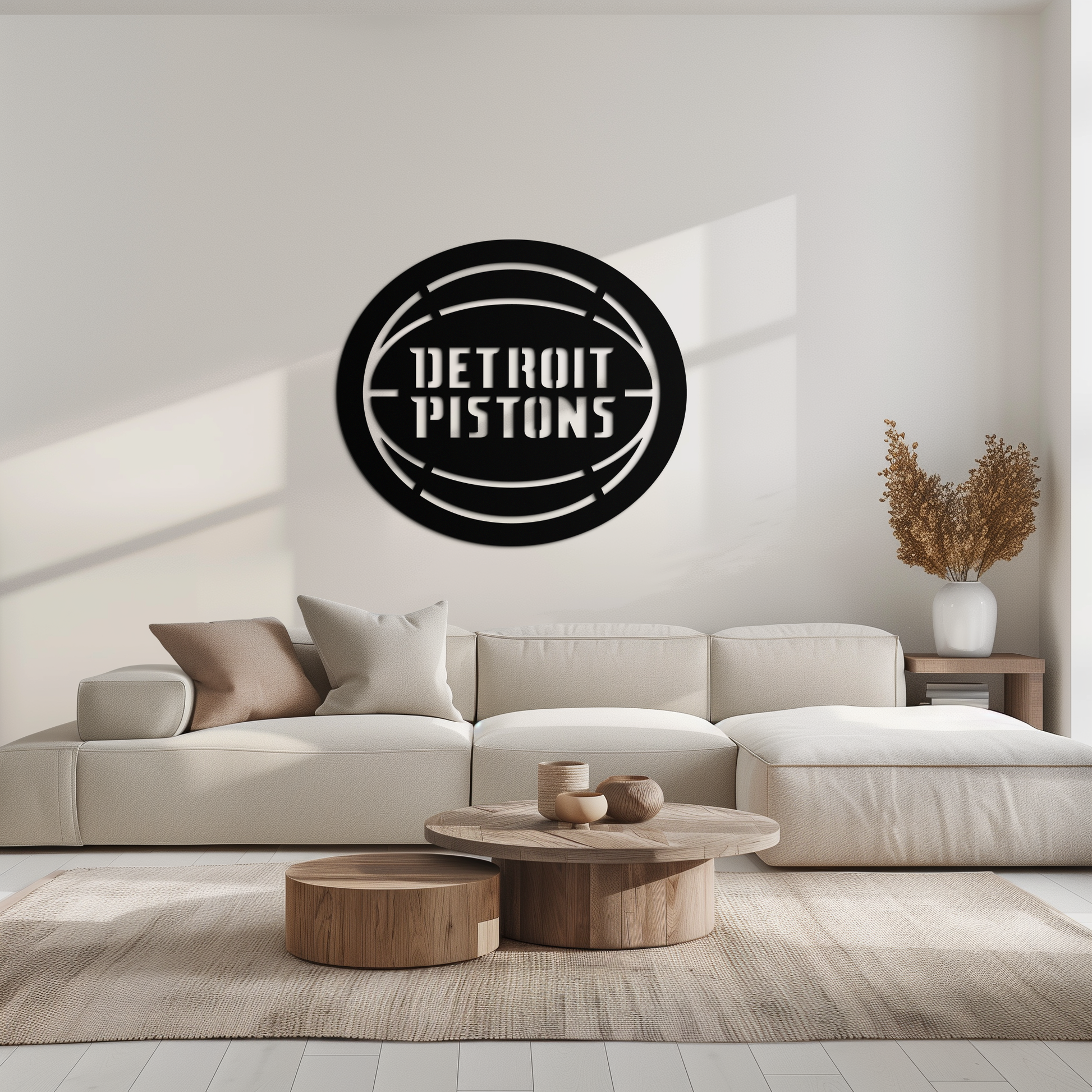Detroit Pistons Metal Wall Art – Bold Basketball Logo Design for Sports Enthusiasts- KAF673 - Tampa Home & Garden Store