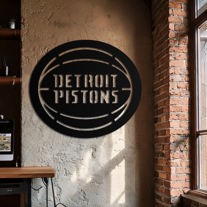 Detroit Pistons Metal Wall Art – Bold Basketball Logo Design for Sports Enthusiasts- KAF673 - Tampa Home & Garden Store
