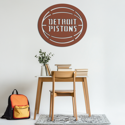 Detroit Pistons Metal Wall Art – Bold Basketball Logo Design for Sports Enthusiasts- KAF673 - Tampa Home & Garden Store