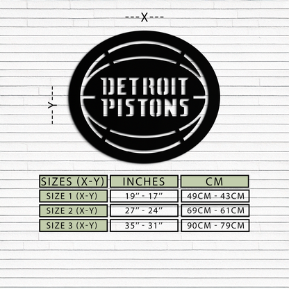 Detroit Pistons Metal Wall Art – Bold Basketball Logo Design for Sports Enthusiasts- KAF673 - Tampa Home & Garden Store