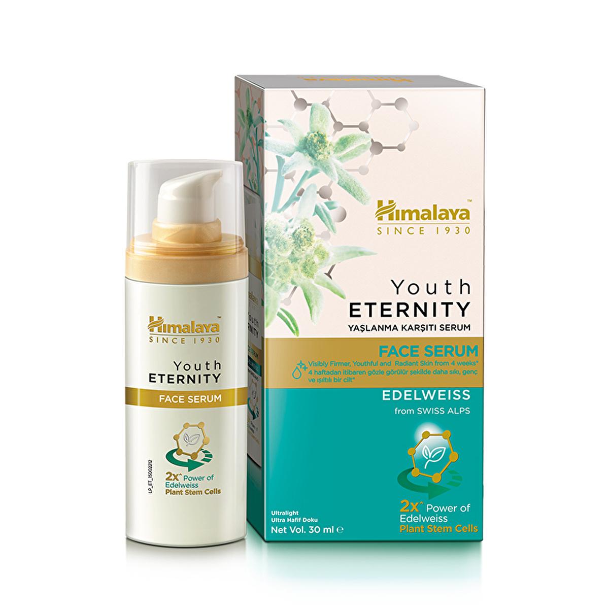 Himalaya Youth Eternity Face Serum bottle with its box, 2x Edelweiss plant stem cells on Tampa Home & Garden Store