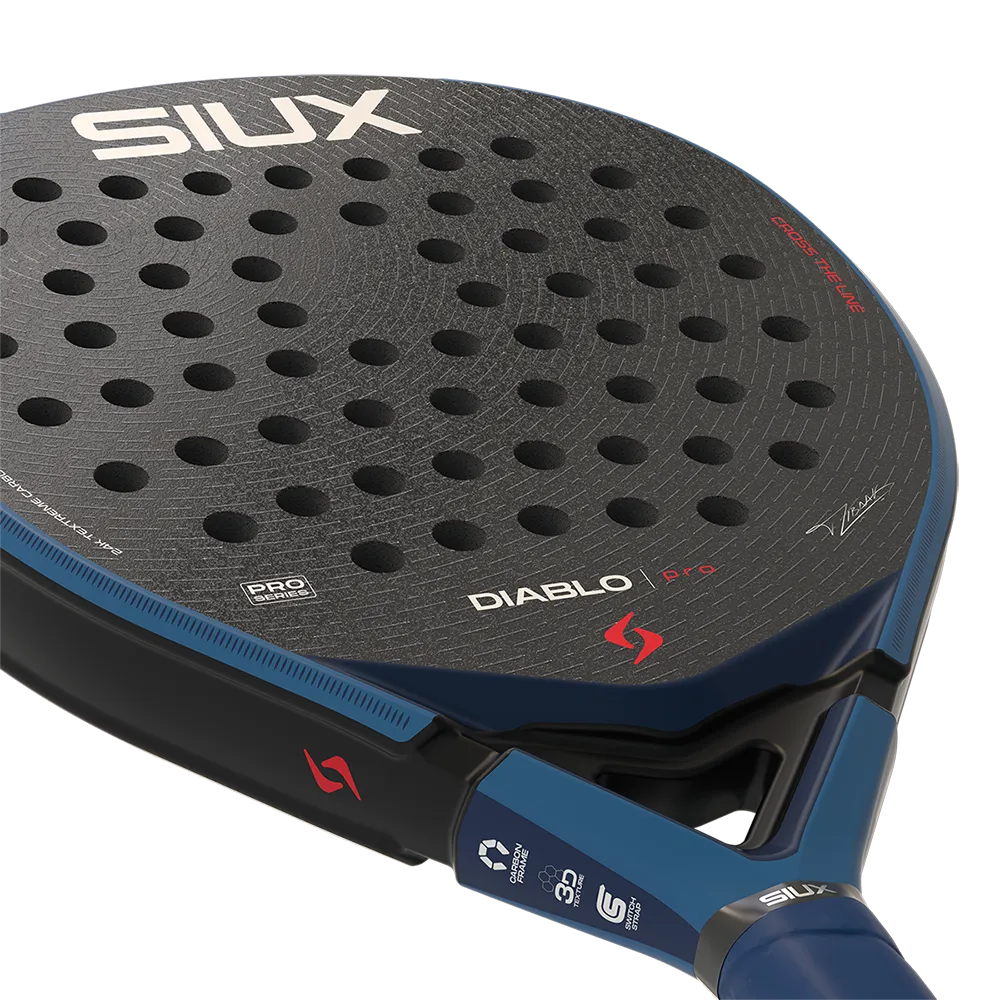 Diablo Pro 2026 Royal Blue padel racket by Siux USA; blue frame, perforated face, SIUX branding on Tampa Home & Garden Store