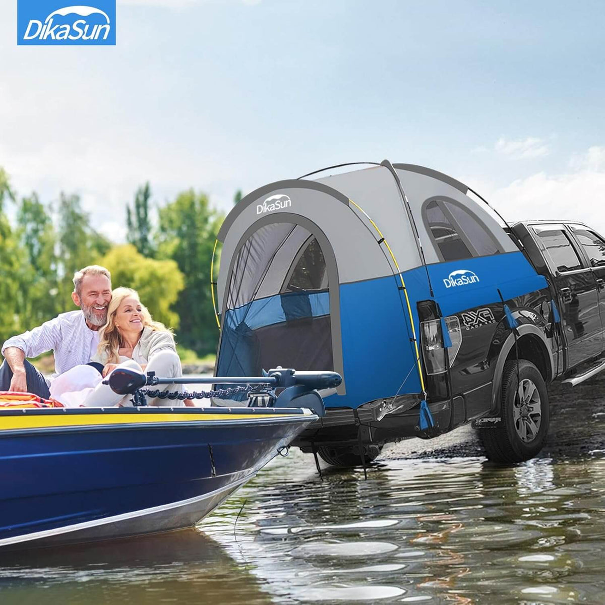 5.5-6.7ft blue Dikasun pickup truck bed tent, portable camping shelter for truck bed on Tampa Home & Garden Store