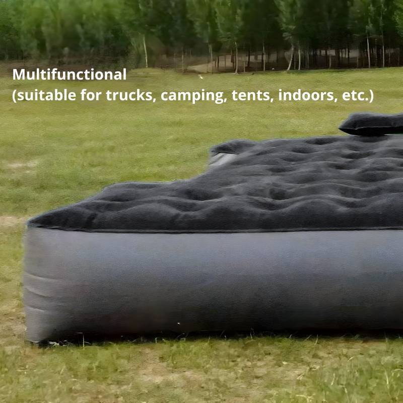 Dikasun Outdoor truck bed air mattress on grassy field; dark gray top with light gray sides on Tampa Home & Garden Store