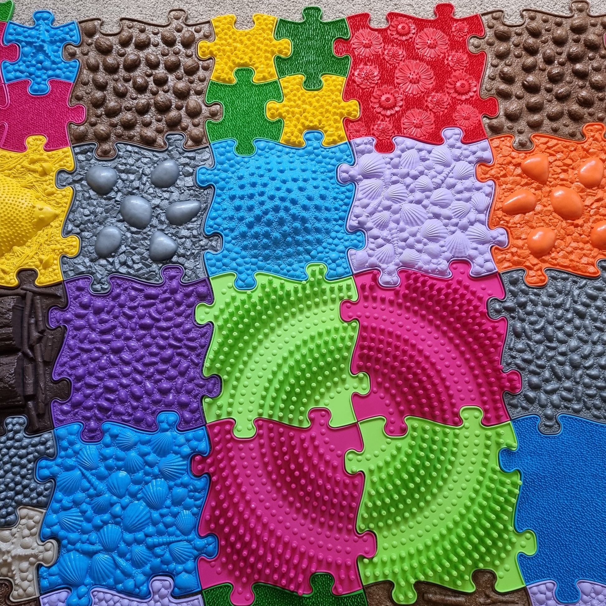 Diamond Kids Puzzle Set interlocking play mats by TINNITOTS, colorful textured baby activity toys on Tampa Home & Garden Store