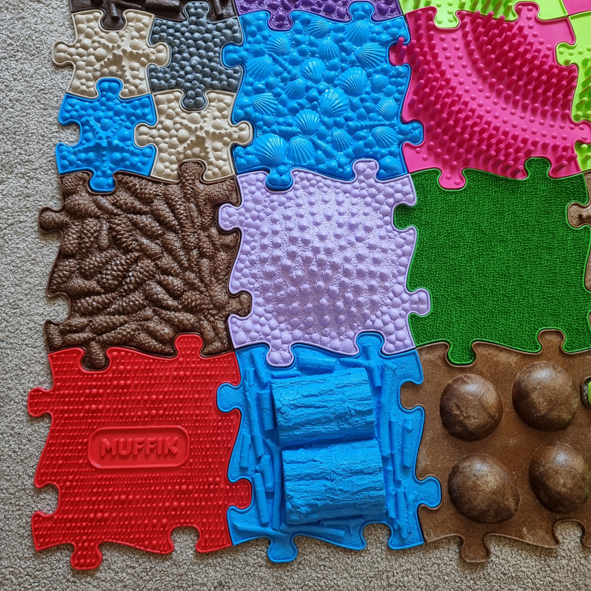 Diamond Kids Puzzle Set interlocking play mats with bubble shell textures by TINNITOTS on Tampa Home & Garden Store