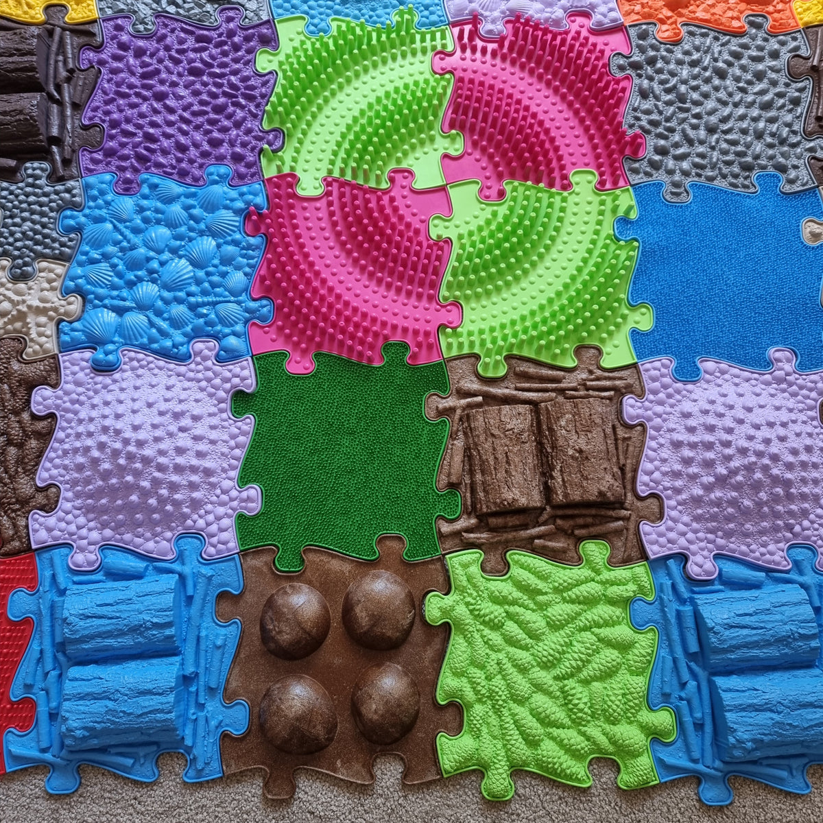 Diamond Kids Puzzle Set play mats by TINNITOTS, colorful interlocking tiles with textured bubble and dot patterns on Tampa Home & Garden Store