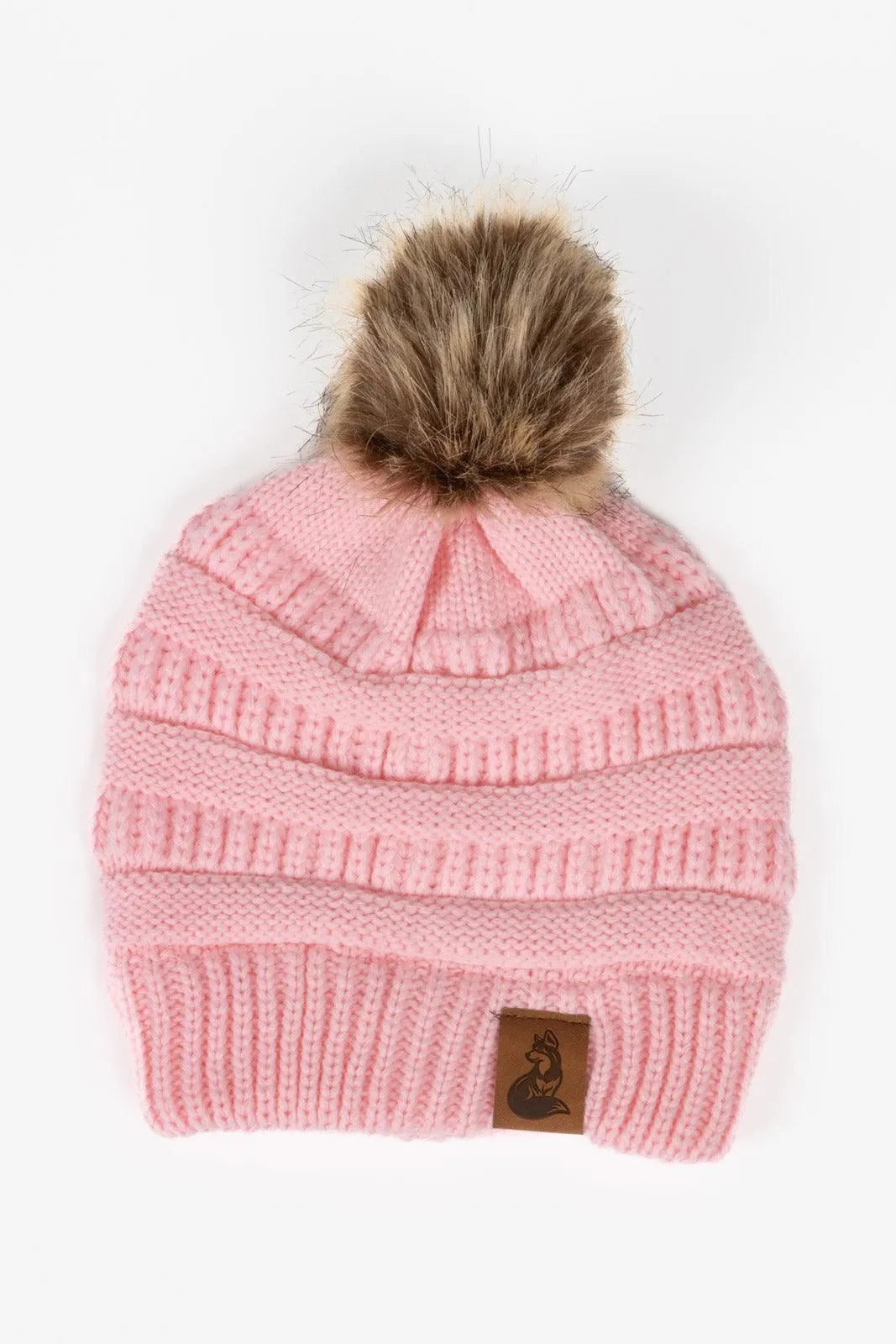 Dianthus Pink Ribbed Beanie with Pom - Tampa Home & Garden Store