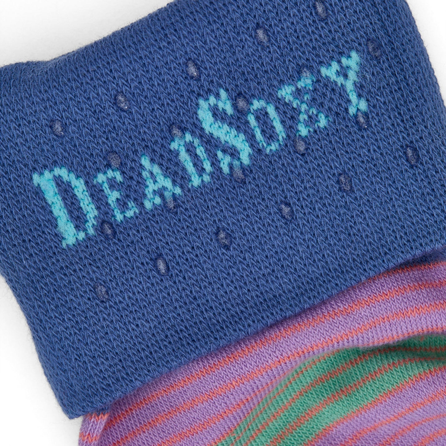 Spectrum Stripes Boardroom Dress Socks bundle by DeadSoxy; royal blue knit with teal stripe accents on Tampa Home & Garden Store