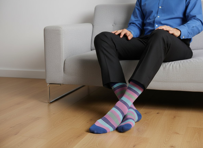 Diego Colorful Striped Dress Socks and a Pair