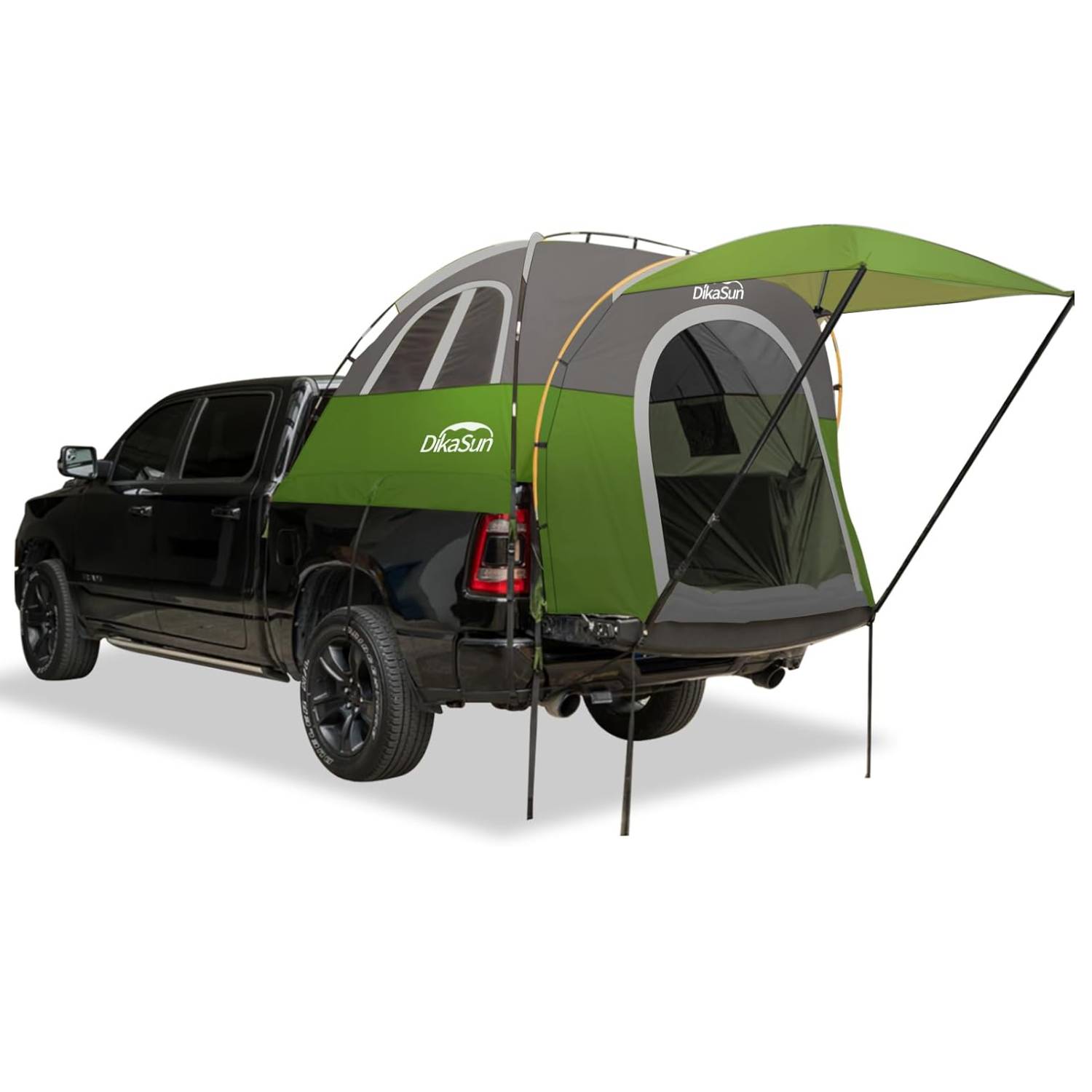 Truck bed tent, 5.5–6.7 ft, green/gray with awning by Dikasun Outdoor on Tampa Home & Garden Store