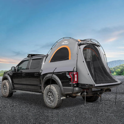 5.5-6.7ft Easy Setup Pickup Truck Bed Tent Gray by Dikasun Outdoor with orange window trim on Tampa Home & Garden Store