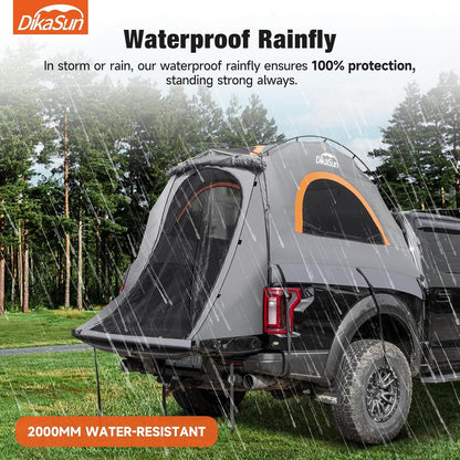 Gray Dikasun Outdoor pickup truck bed tent, 5.5–6.7 ft, easy setup, 2000mm water-resistant on Tampa Home & Garden Store