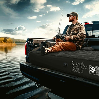 Dikasun Outdoor truck bed air mattress mid-size 6–6.5 ft black on pickup bed on Tampa Home & Garden Store
