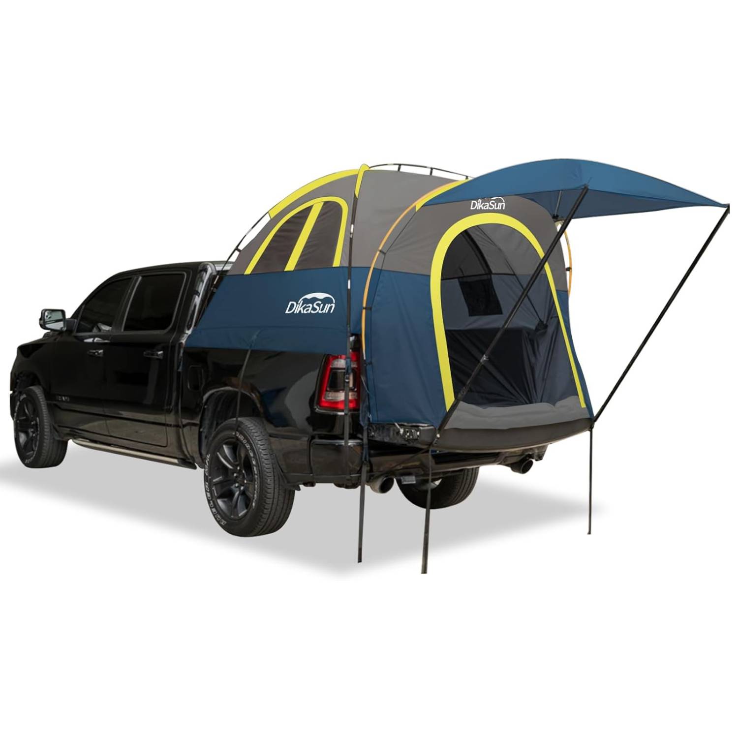 Pickup truck bed tent Dikasun Outdoor with awning navy/gray fabric for 5.5-6.7 ft beds on Tampa Home & Garden Store