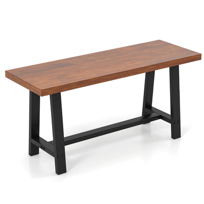 DirectDeals 40-inch dining bench with wood top and black metal frame, farmhouse style on Tampa Home & Garden Store