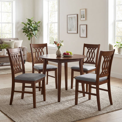 Dining Chairs Set of 2 Dining Room Chairs with Padded Seat for Kitchen Living Room-Walnut