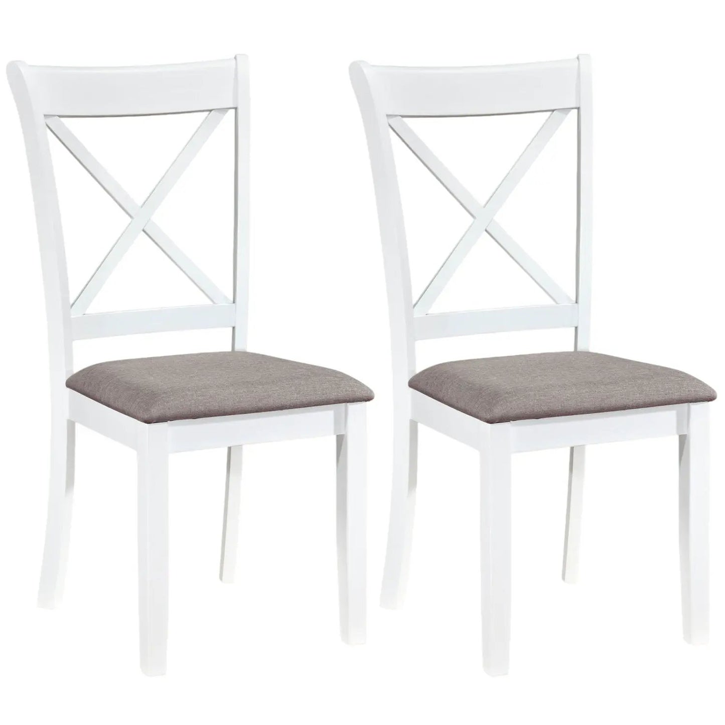 Dining Chairs Set of 2 Rubber Wood and Backrest