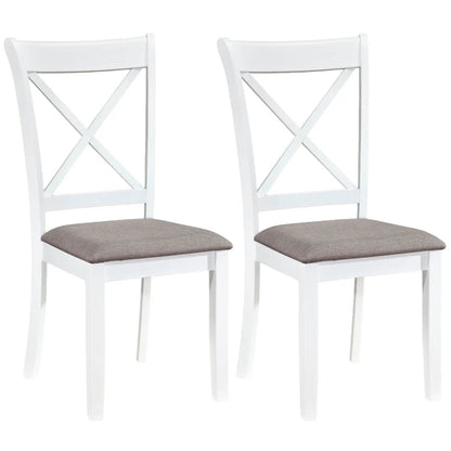 Dining Chairs Set of 2 Rubber Wood and Backrest