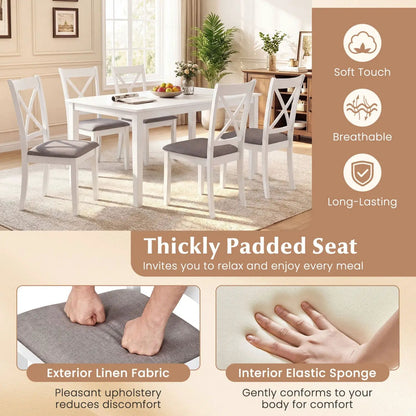 Dining Chairs Set of 2 Rubber Wood and Backrest