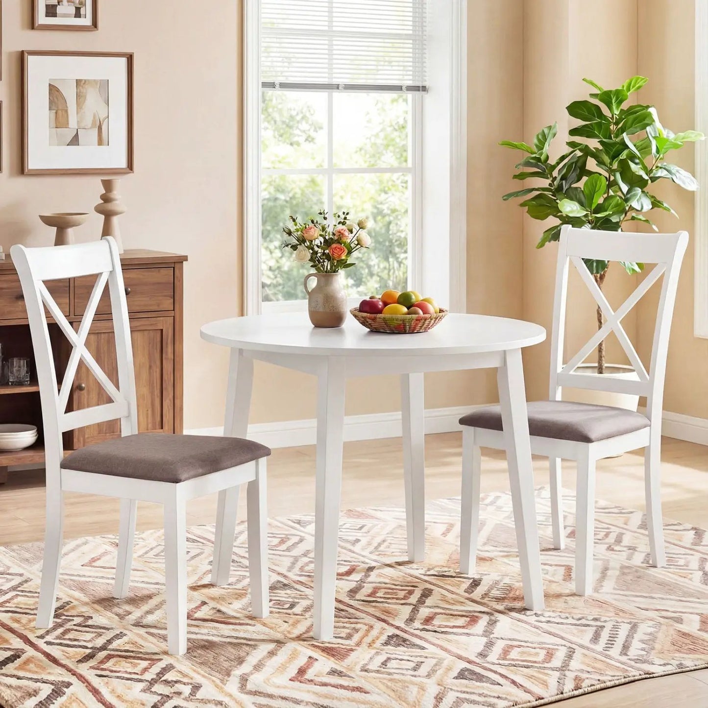 Dining Chairs Set of 4 with Padded Back and Seat