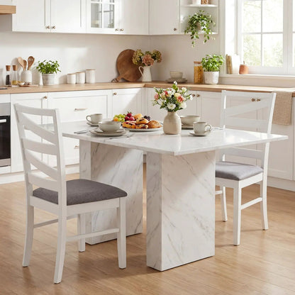 Rubber Wood Framed Dining Chairs with Backrests