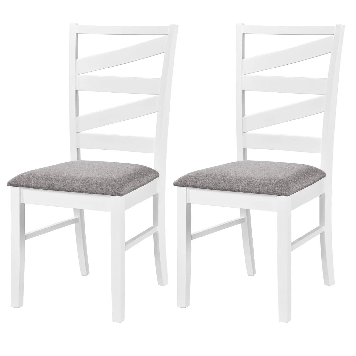 Rubber Wood Framed Dining Chairs with Backrests