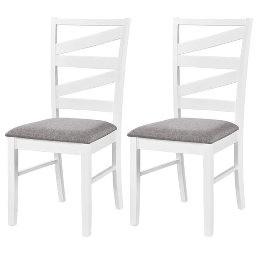 Rubber Wood Framed Dining Chairs with Backrests