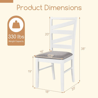 Rubber Wood Framed Dining Chairs with Backrests