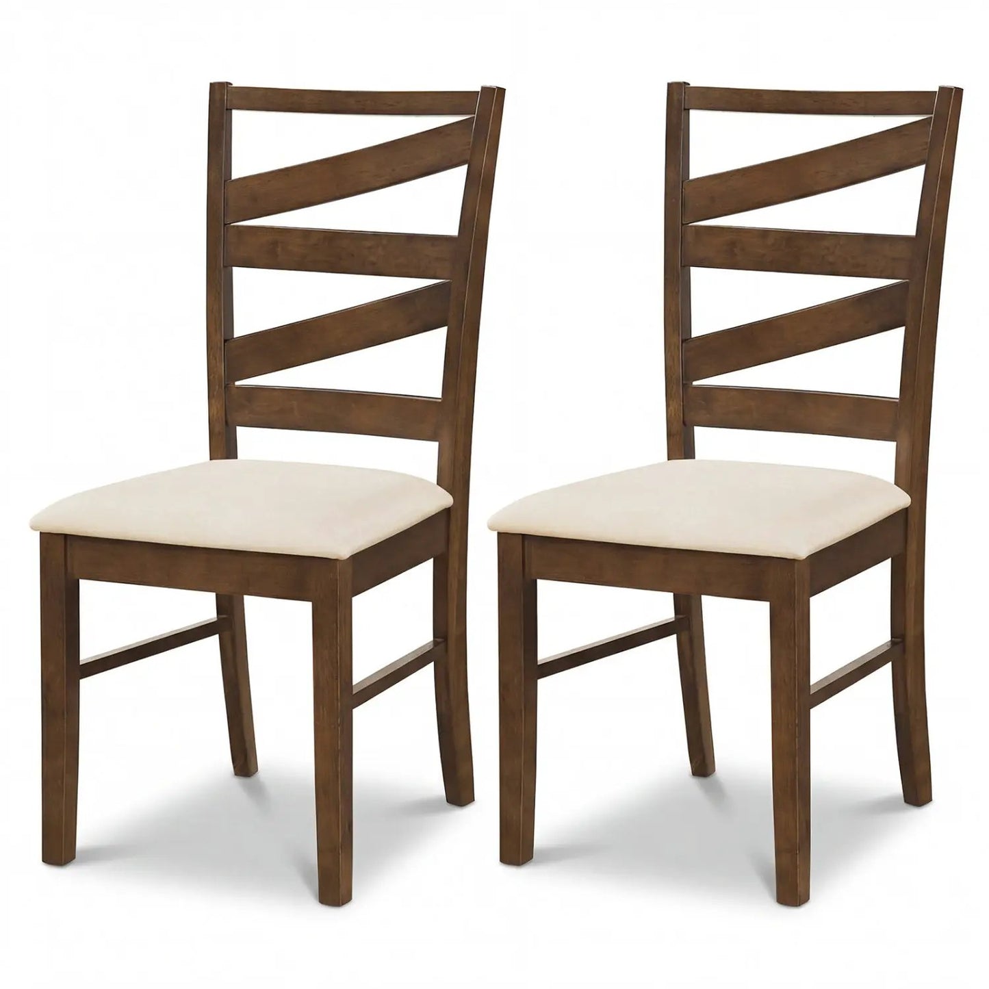 Rubber Wood Framed Dining Chairs with Backrests