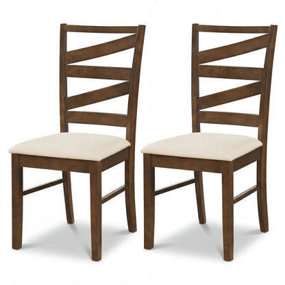 Rubber Wood Framed Dining Chairs with Backrests
