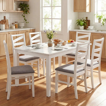 Dining Chair Set of 4 With Rubber Wood Frames