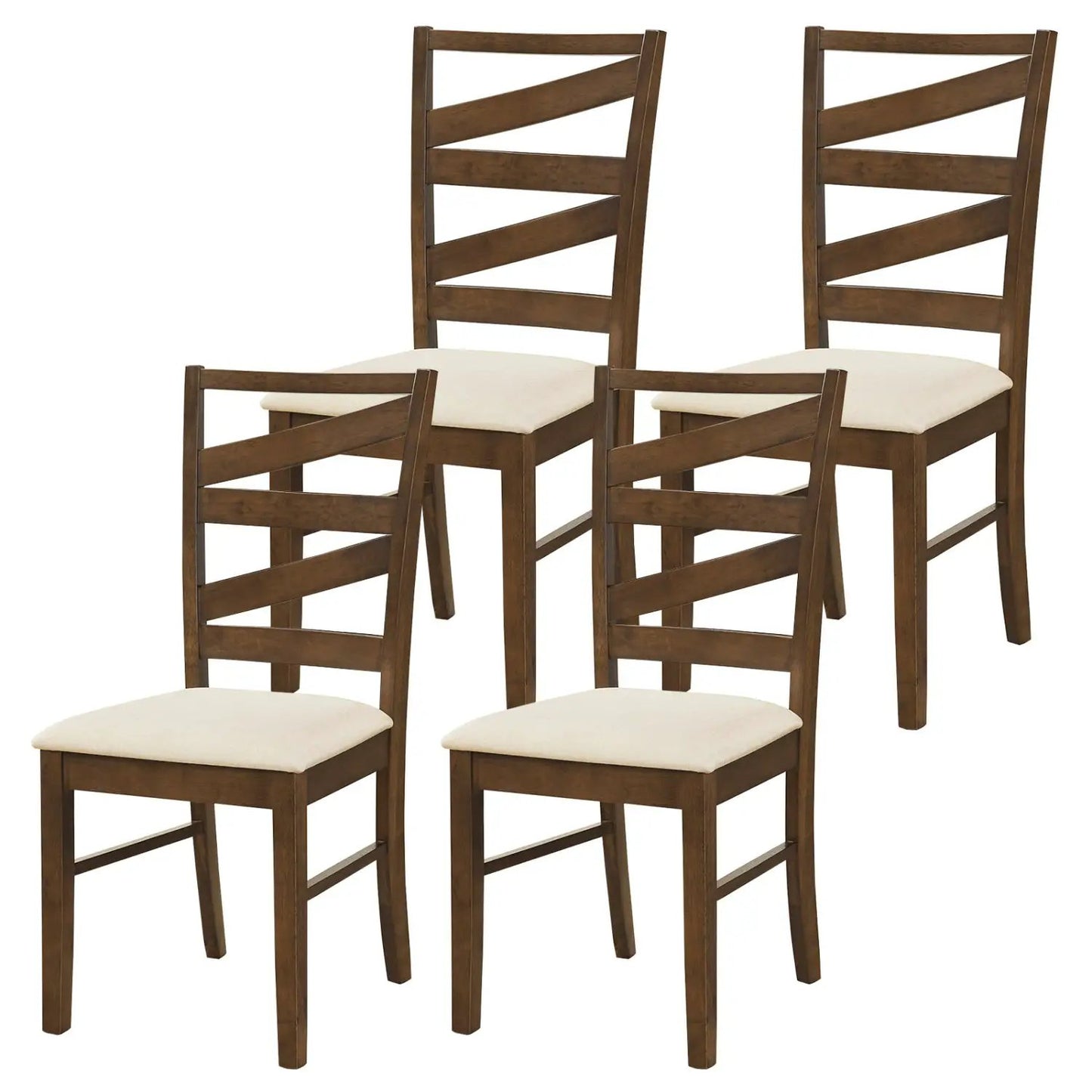 Dining Chair Set of 4 With Rubber Wood Frames