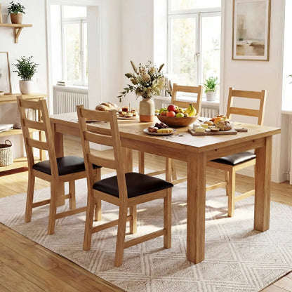 Dining Chairs Set 2 Farmhouse Hollowed Backrest
