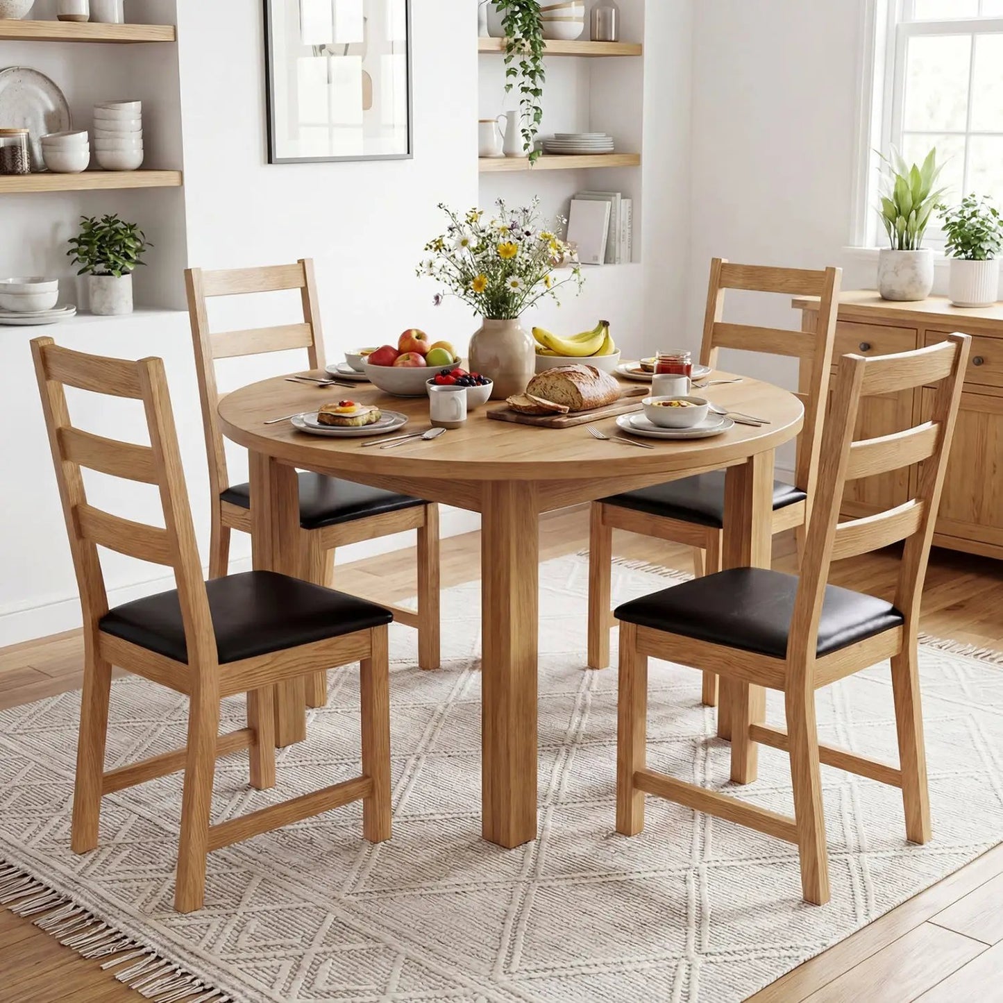 Dining Chairs Set 2 Farmhouse Hollowed Backrest