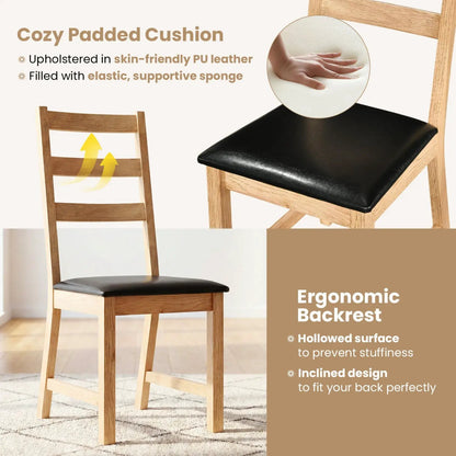 Dining Chairs Set 2 Farmhouse Hollowed Backrest