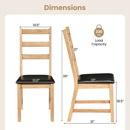 Dining Chairs Set 2 Farmhouse Hollowed Backrest