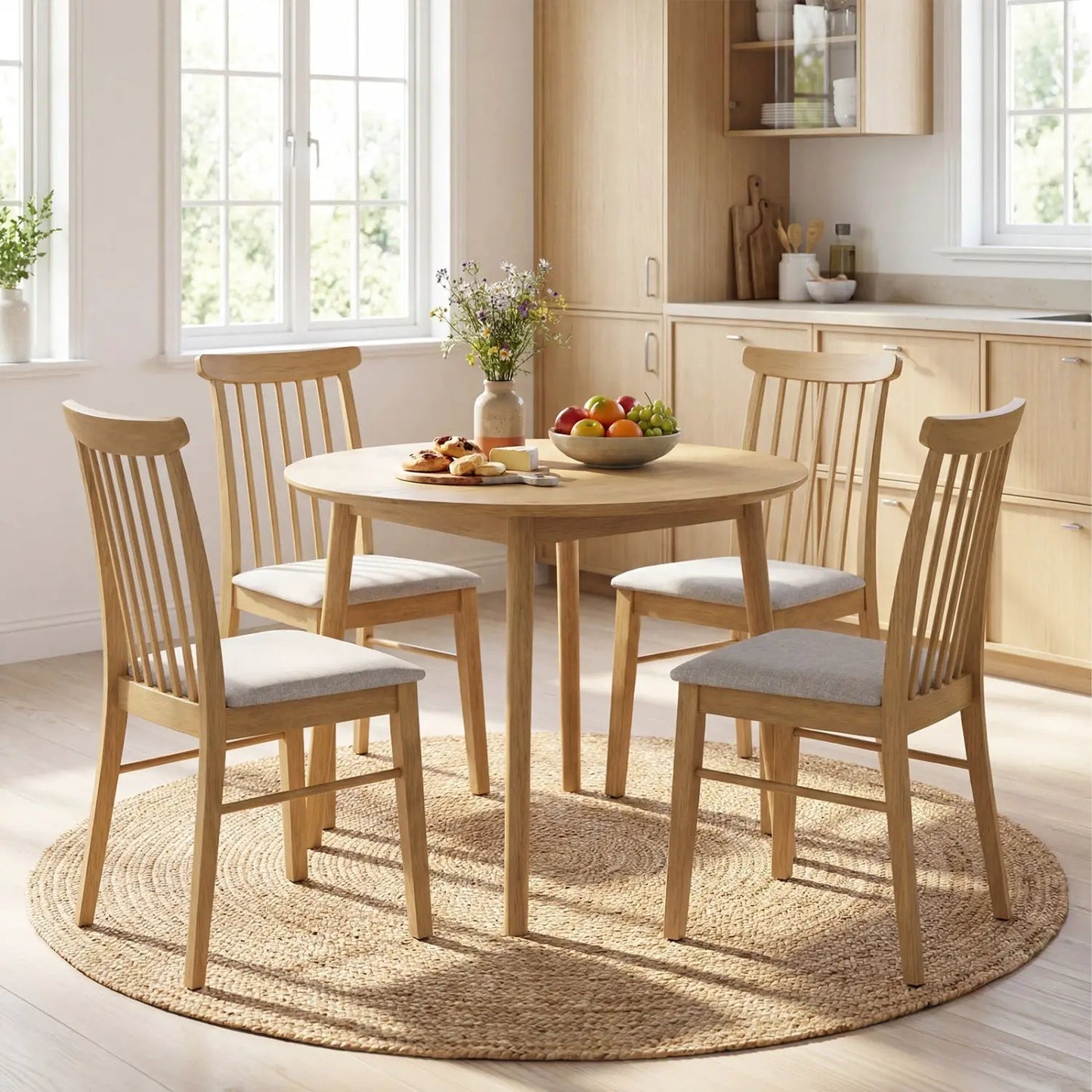 Dining Chairs Set of 4 Fabric Upholstered