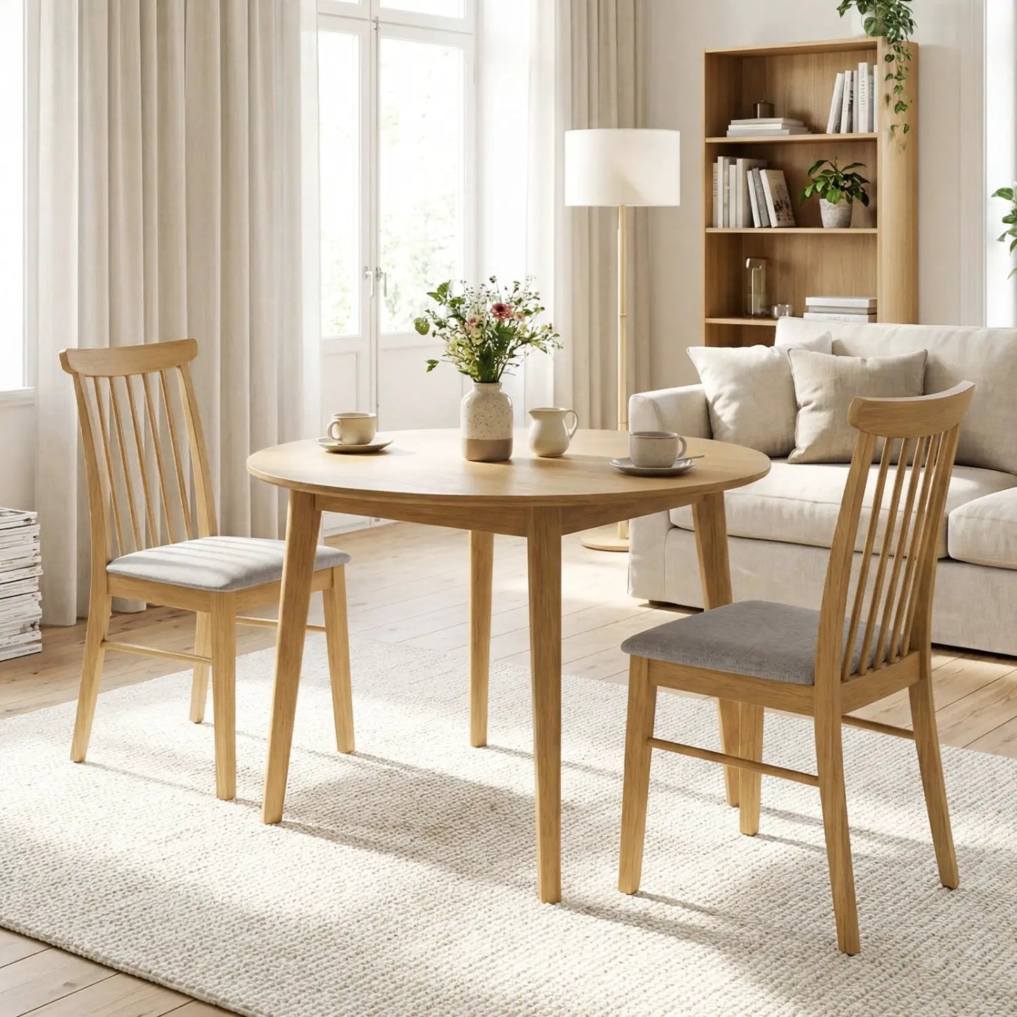 Dining Chairs Set of 4 Fabric Upholstered