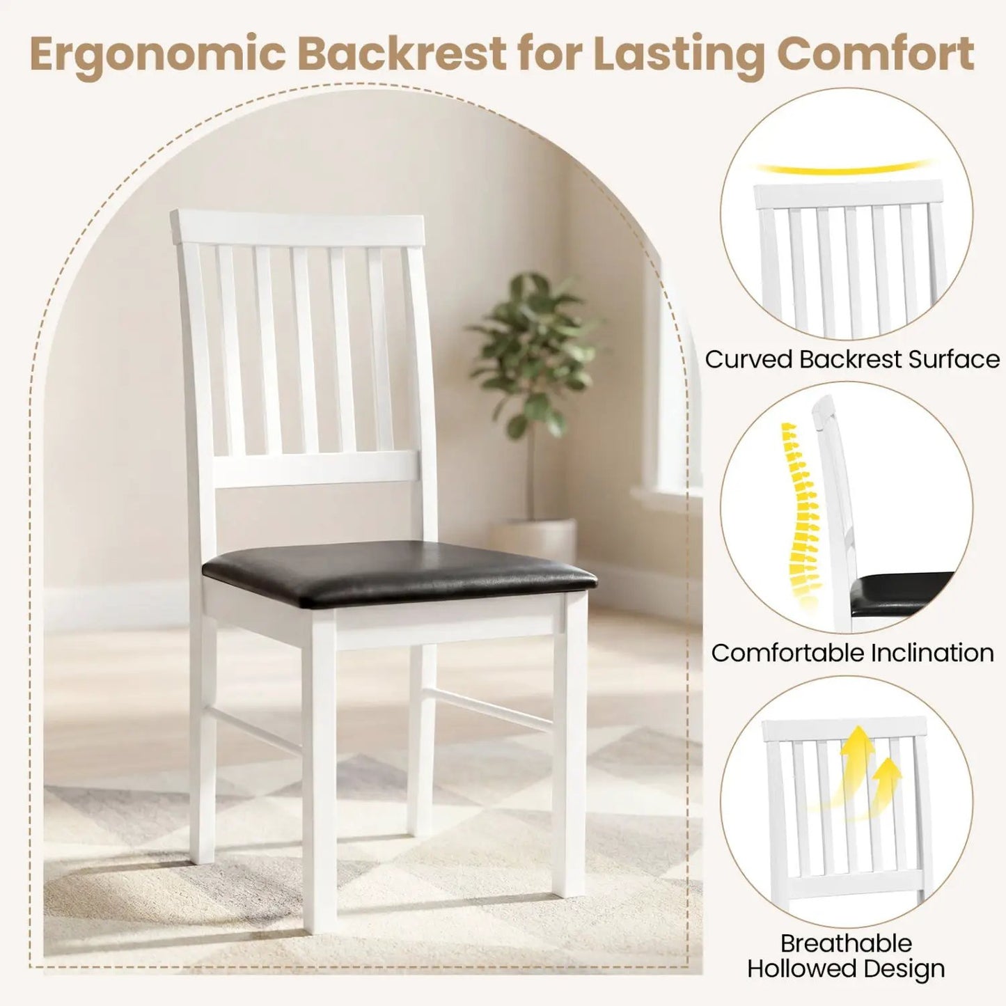 Dining Chairs Set of 2 Modern Mid Century