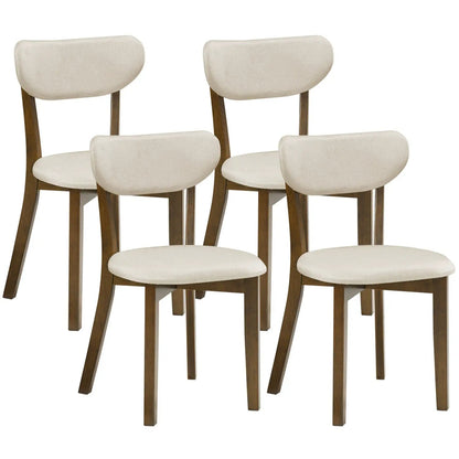 Dining Chairs Set of 4 with Rubber Wood Frame